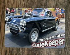 58 Corvette Gasser Gatekeeper Hot Rod Classic car 8x12 Metal Wall Sign