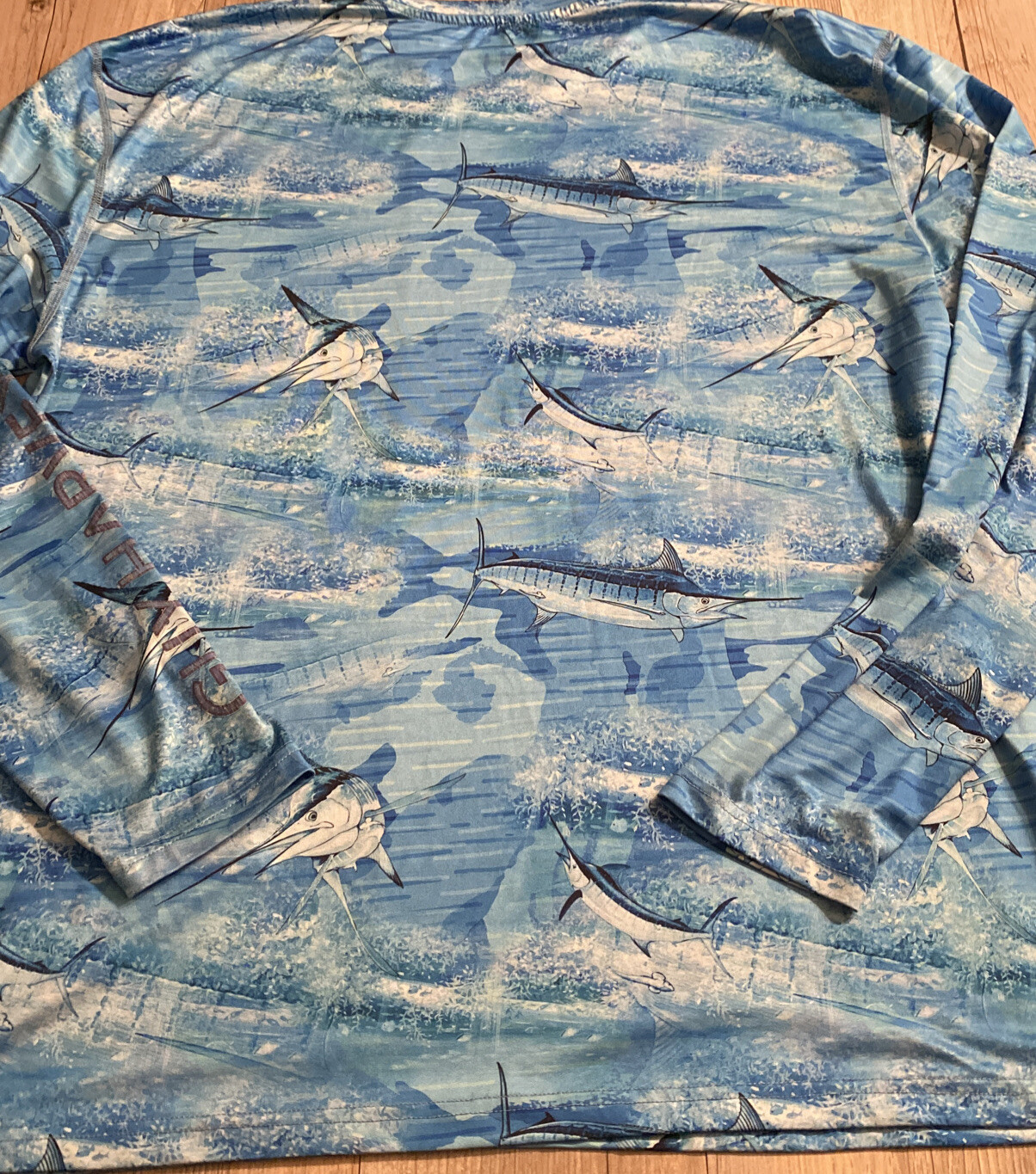 Guy Harvey Performance Long Sleeve fishing boating shirt blue marlin