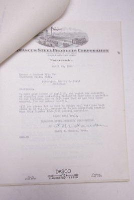 #ad #ad 1940 Lamson Goodnow Damascus Steel Products Rockford IL Letters Ephemera P683B $14.95