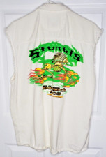 Sturgis 2005 Bike Week White Denim Frayed Vest By Biker Design Vintage Rare