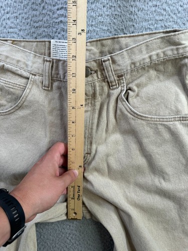 Vintage Wrangler Jeans Mens 30x32 Beige Denim Wide Leg Y2K 90s Made in USA - Picture 6 of 18