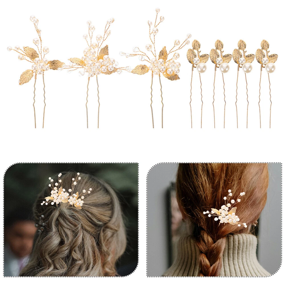 Pearl Hair Clip Barrette Stick Hair Pin Prom Wedding Bridal brocha de pelo