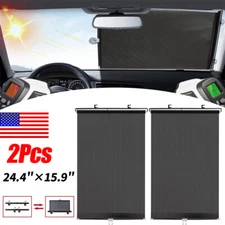2Pack Retractable Car Side Window Baby Sun Shade Shield Cover Roll Curtain Visor