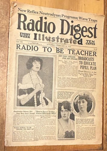 1924 RADIO DIGEST MAGAZINE GREAT ADS PROGRAM LISTINGS CALIVN COOLIDGE BROADCAST