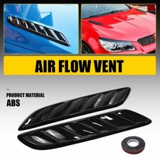 2PCS Black Front Hood Side Air Flow Vent Hole Cover Decor Scoop Trim Universal