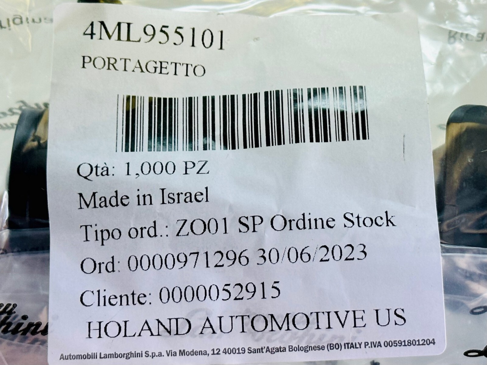 Lamborghini Urus Headlight Washer Jet Brand New OEM 4ML955101