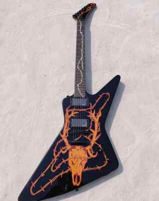 Custom James Hetfield Elk Skull Explorer Electric Guitar HH Pickup
