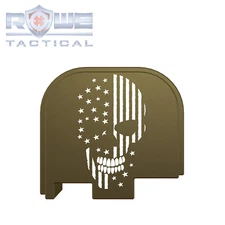 Rowe Tactical Rear Slide Cover Plate for Glock G43 G43x G48 - OD - US Flag Skull