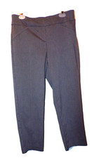 ALFRED DUNNER Women's 10 PETITE Gray black check stretch ankle Slacks R1pts