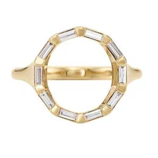 2CT Baguette Simulated Diamond Statement Wedding Ring14K Yellow Gold Plated SLVR