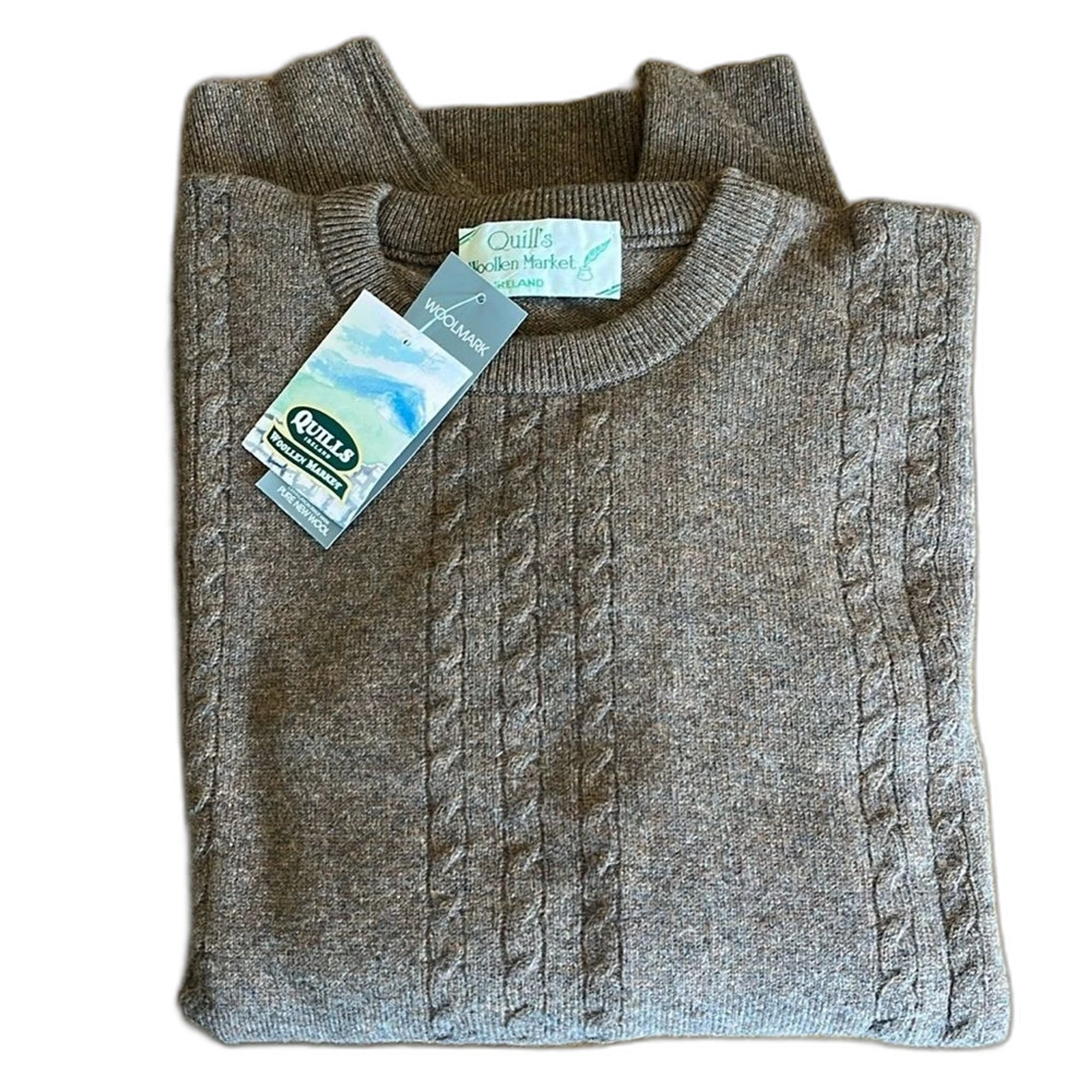 QUILL’S Woollen Market Ireland 100% Tan wool sweater Size XL