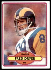 1980 TOPPS NFL FRED DRYER LOS ANGELES RAMS #202.