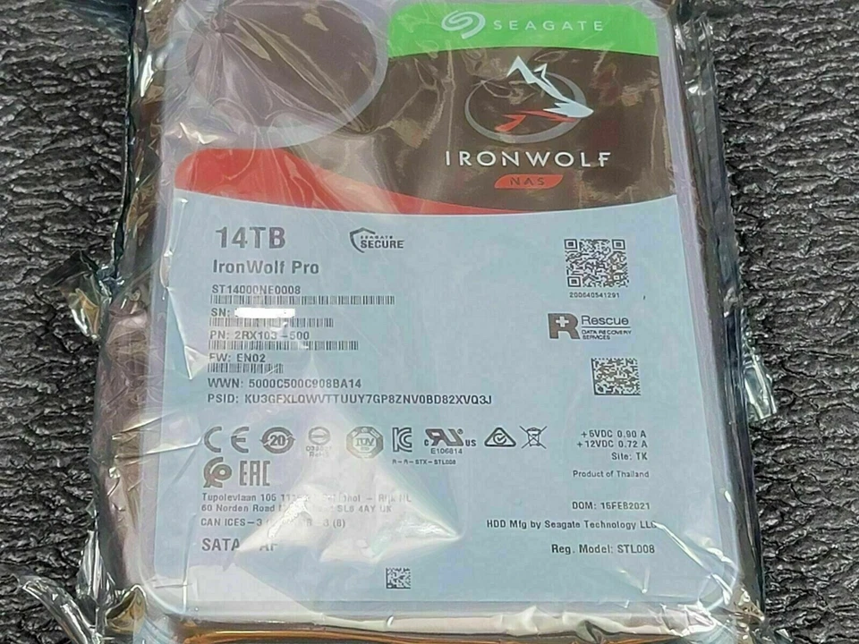 NEW Seagate IronWolf Pro NAS ST14000NE0008 14TB 7200RPM SATA 6.0 GB/s 256MB HDD