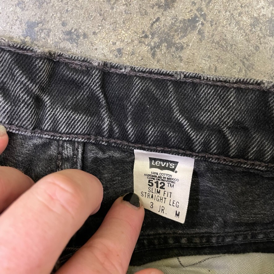 Levis Jeans Womens 512 90s Paper Tag Denim USA Vintage Trousers,Washed Black image 4