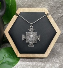 24  Silver-Tone Chain Necklace  2  Cross Pendant New Free Ship B3504