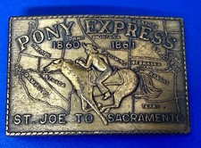 Pony Express St. Joe to Sacramento 1860 to 1861 Wells Fargo Co. Belt Buckle
