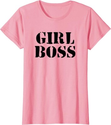 Girl Boss T-Shirt Pink Short Sleeved - Women's Size Medium