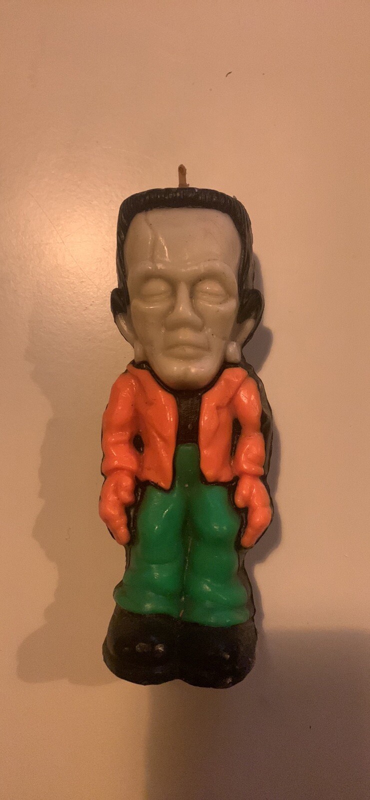 Vintage GURLEY CANDLE 6" GLOWS in DARK Halloween FRANKENSTEIN Never