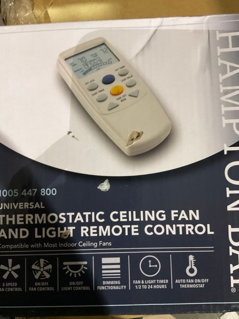 Hampton Bay 3Speed Universal Ceiling Fan Thermostatic Remote Control