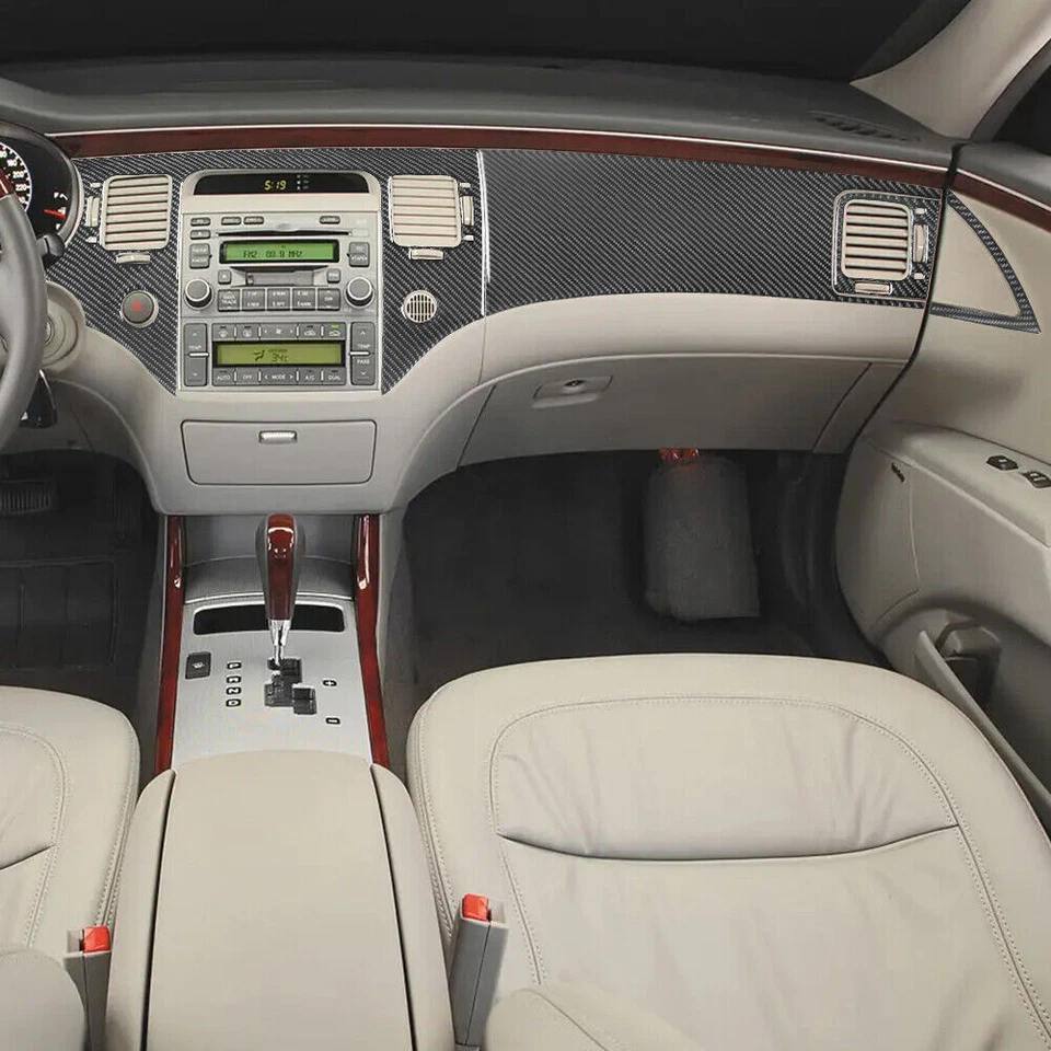 Отделка внутренней панели приборной панели из углеродного волокна для Hyundai Azera 2006-11 7 шт. - Изображение 3 из 4