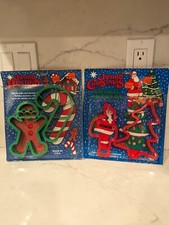 Vintage JUMBO Holiday Christmas Cookie Cutters NEW & SEALED Ensar Made in USA
