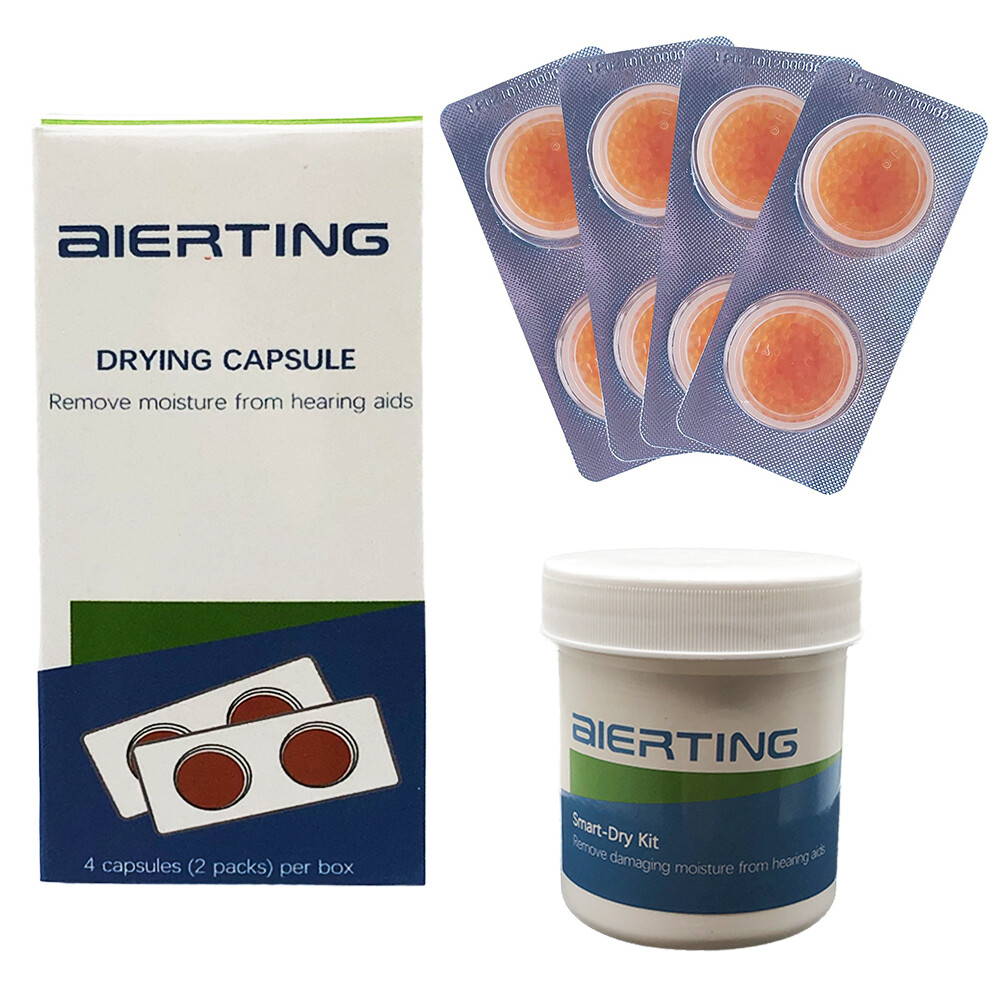 Hearing Aid Drying Capsules, Hearing Aid Desiccant with Drying Jar (4