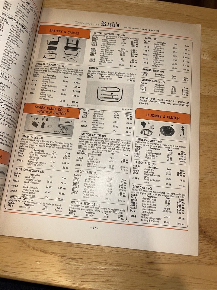 Rick's Antique Auto Parts Catalog Ford Model A & V-8 - #315 - 1977 | eBay