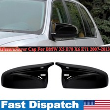 M Style Side Wing Mirror Cover Cap Gloss Black For Bmw X5 E70 X6 E71 2007-2013