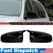 M Style Side Wing Mirror Cover Cap Gloss Black For BMW X5 E70 X6 E71 2007-2013