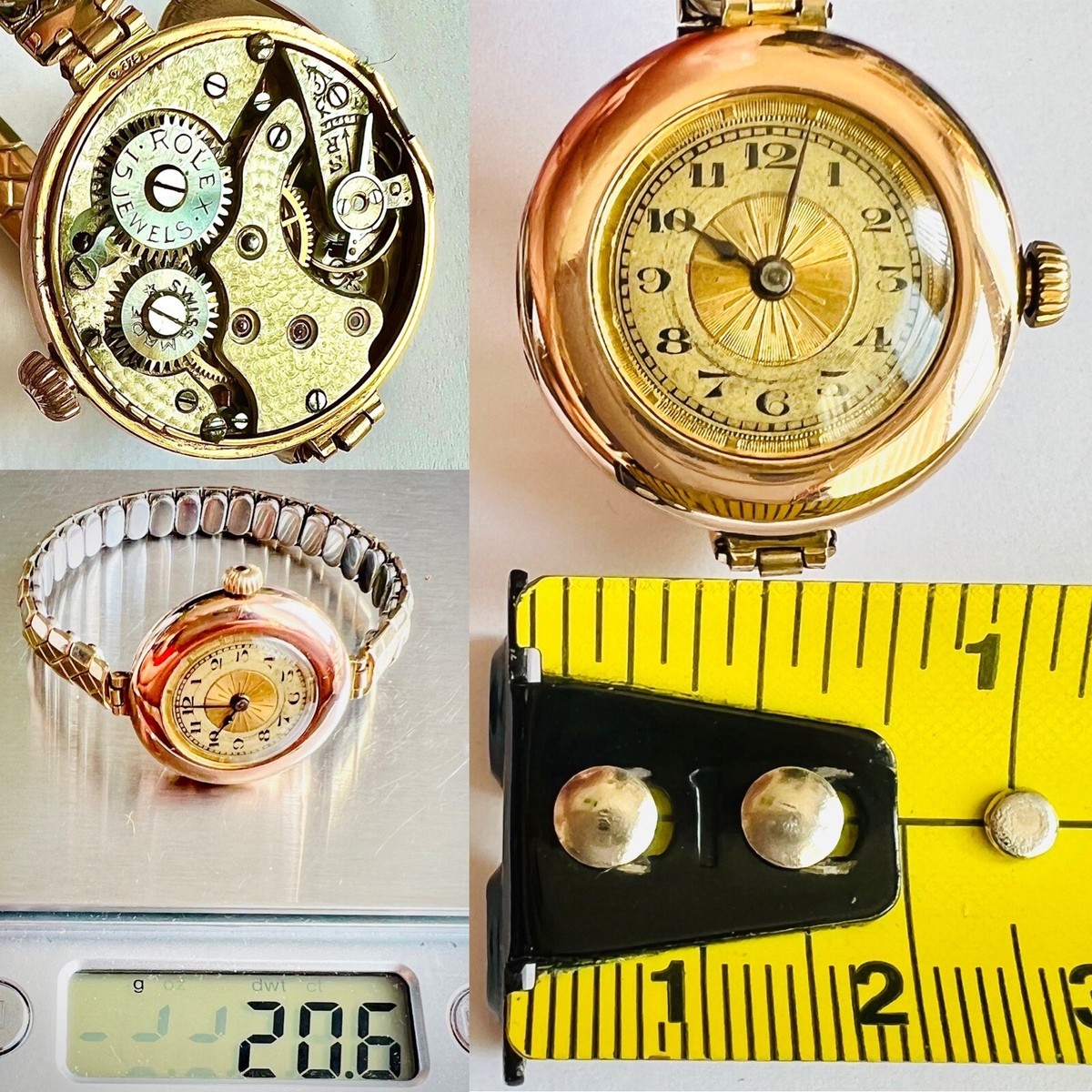 Extremely Rare Antique (1919) Collectible Ladies 9ct Gold