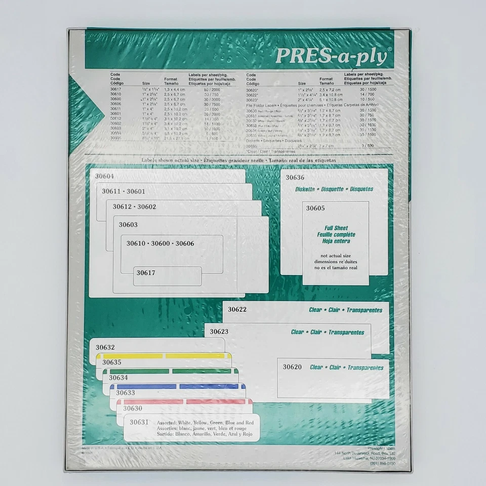 Press-A-Ply Laser Labels Shipping Address Labels SAME SIZE AS Avery 5160 NEW - Image 3 of 4