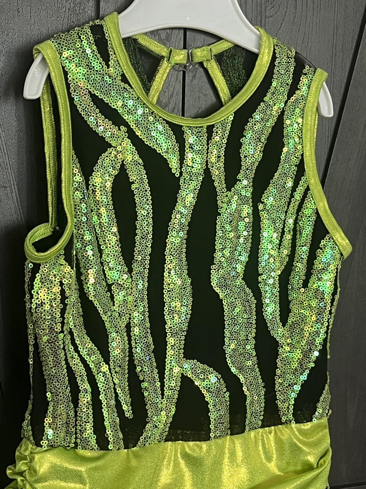 Girls Dance Costume Weissman Size MC Lime Green - image 12