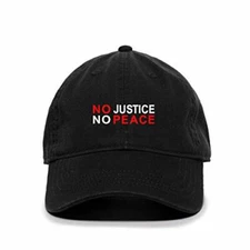 No Justice No Peace Baseball Cap Embroidered Cotton Adjustable Dad Hat