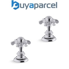 Kohler Artifacts Prong Bathroom Basin Tap Handles Only Polished Chrome