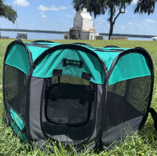 Ruff 'n Ruffus Portable Foldable Pet Playpen  Carrying Case 29" x 17" Tall