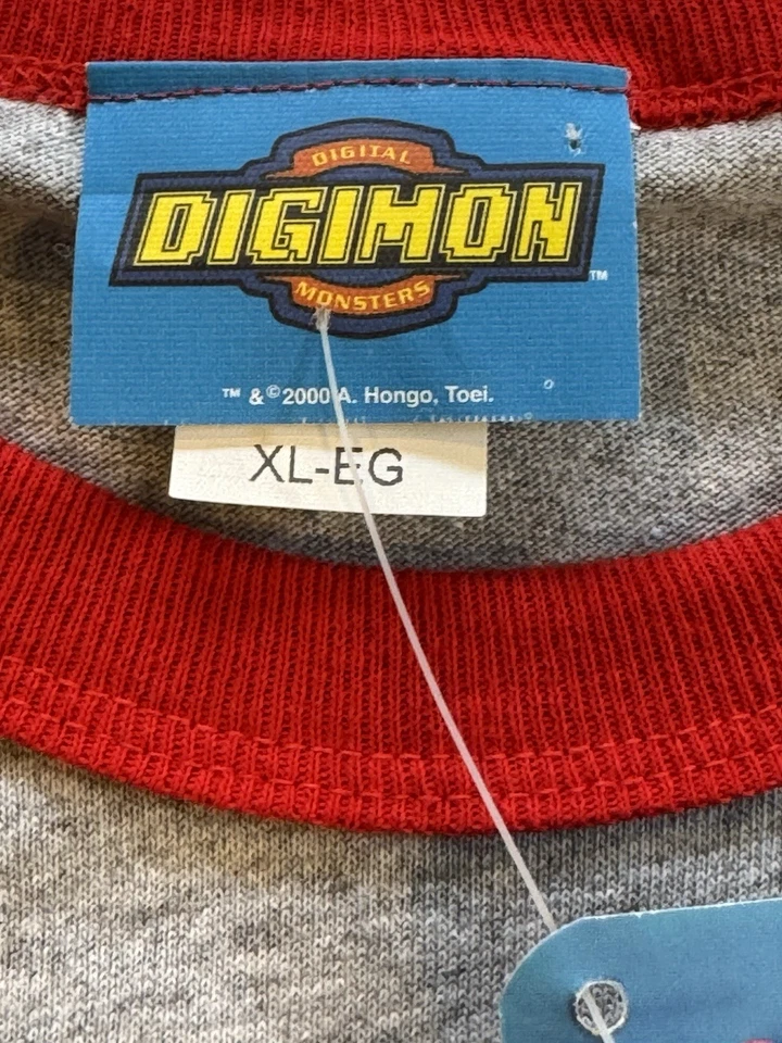 Camiseta De Colección Y2K 2000 Digimon Digital Monsters Juvenil Talla XL Nueva con Etiquetas Foto 3 de 4