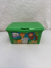 Vintage Empty Pampers Baby Wipes Storage Container Green Jungle Animals