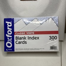 Oxford 5x8 Blank Index Cards 300ct Classic Wh...