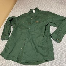 Wrangler Riggs green workwear button down long sleeve shirt Men XL. SKU-A143