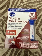Nicotine Mini Lozenges 4 mg CHERRY 81 Count Stop Smoking Aid Exp 03/2027
