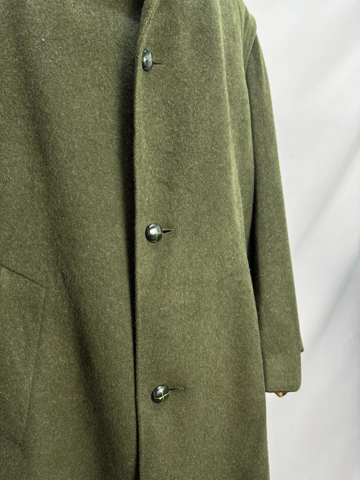 Vintage STEINBOCK original Himalaya Loden Wool dark olive green Overcoat 48L 50L - Image 4 of 4