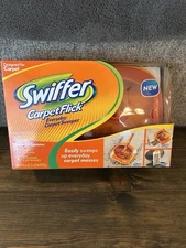 Swiffer Carpet Flick Carpet Sweeper Starter Kit With 4 Cleaning Cartridges NIP