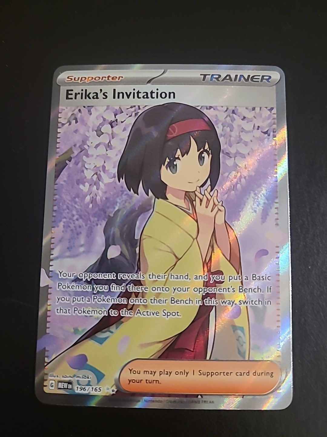 Pokemon Erika's Invitation 196/165 Scarlet Violet 151 English Full Art Holo NM