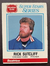 1986 Meadow Gold Baseball Superstars Rick Sutcliff & Goose Gossage Card Panel