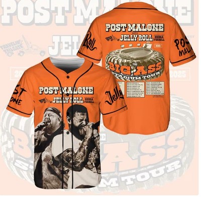 Post Malone Jelly Roll Tour Baseball Jersey baseball jersey, 3d gift,2025 hot