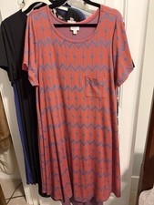 LuLaRoe Dress 3x Carly Gray & Orange