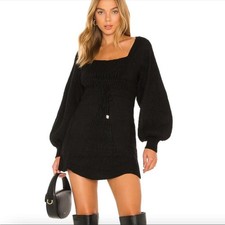 Free People Emmaline Mini Sweater Dress Black Size M