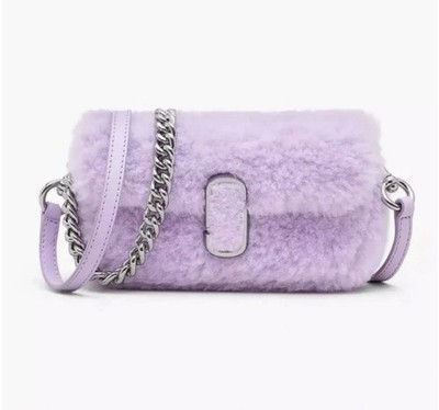 MARC JACOBS The Teddy Shoulder Crossbody Bag J Marc Mini Clutch Purple Fur $285
