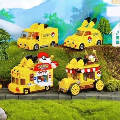 Pokemon Original Building Blocks Action Figure Set Auto Pikachu Pokemon   