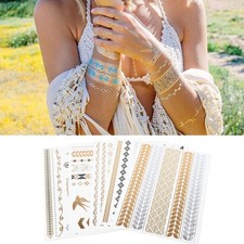 5pcs Gemischte Metallic Golden Silber Bunte Muster Tempor re Einweg Arm